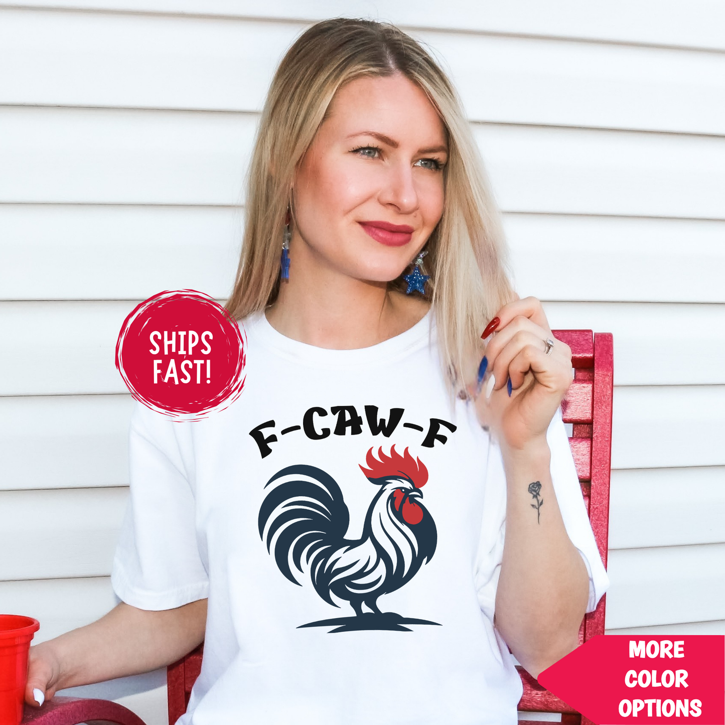 Bold Rooster T-Shirt, Farm Life Graphic Tee, Rustic Country Shirt, Chicken Lover Gift, Rooster Pride Top, Barnyard Style Tee