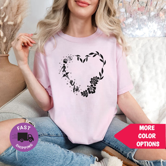 Disability Awareness T-Shirt | Inclusive Aloha Heart Tee | Medical Caregiver Shirt | Nurse, CNA, Therapist, Advocate Gift