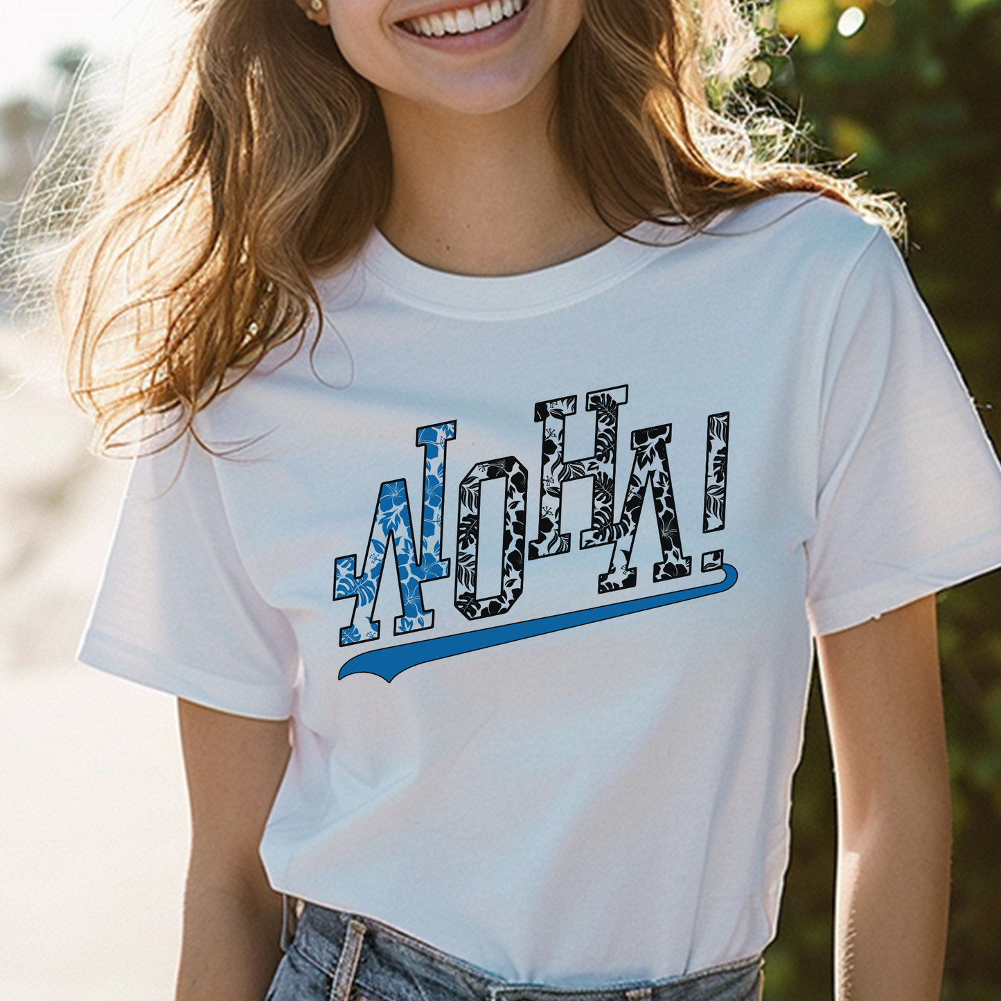 Aloha T-shirt | Hawaiian Floral Sports Tropical T-shirt | Perfect Baseball Mom Gift | Hawaiian Graphic Tee