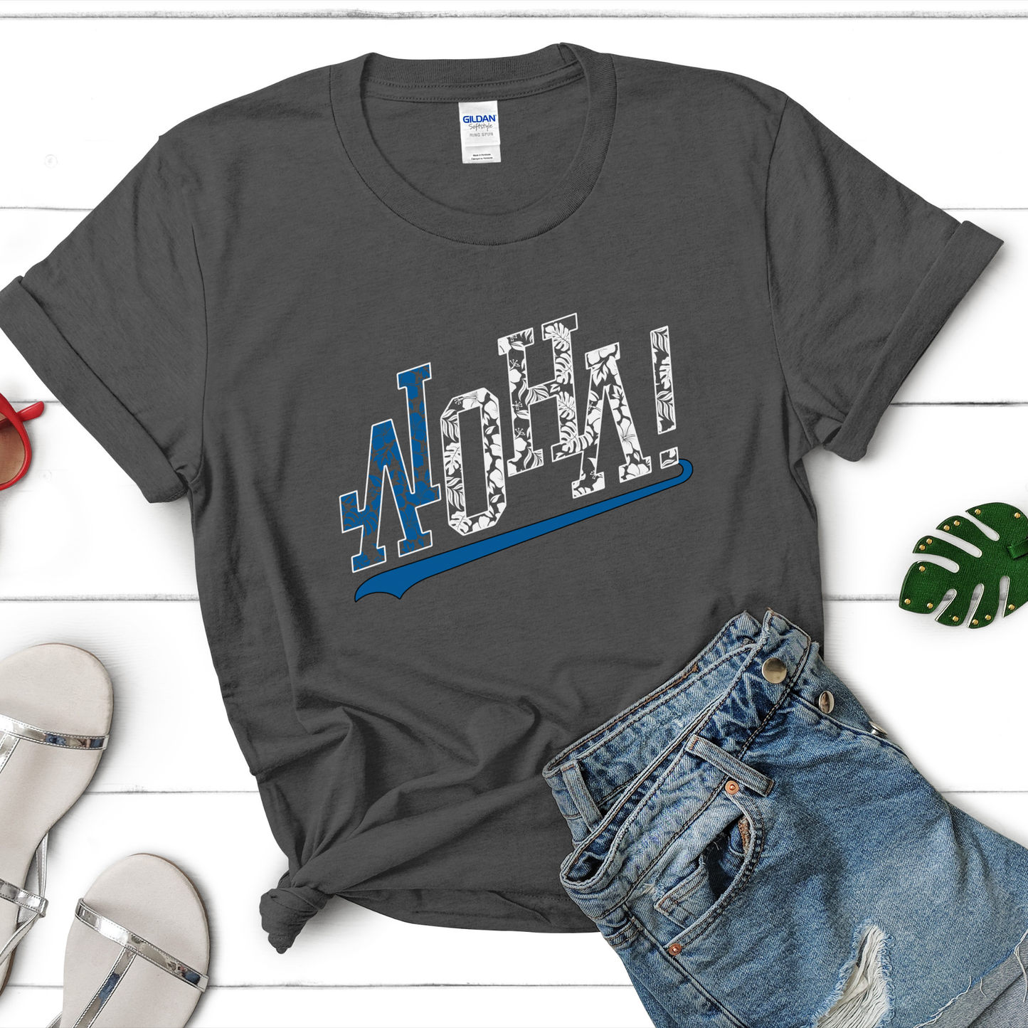 Aloha T-shirt | Hawaiian Floral Sports Tropical T-shirt | Perfect Baseball Mom Gift | Hawaiian Graphic Tee