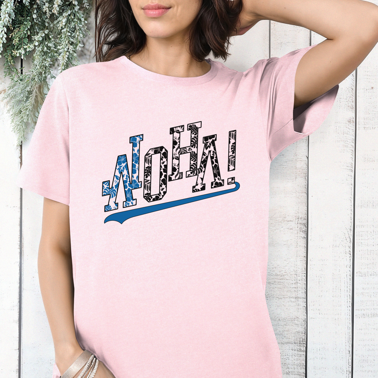 Aloha T-shirt | Hawaiian Floral Sports Tropical T-shirt | Perfect Baseball Mom Gift | Hawaiian Graphic Tee