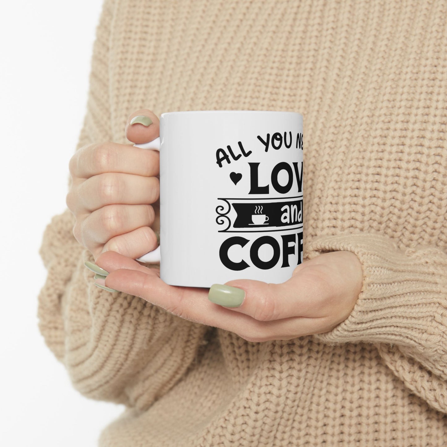 Love and Coffee Ceramic Mug | Perfect Gift for Coffee Lovers, Cozy Mornings, Birthday, Housewarming, Inspirational Quote