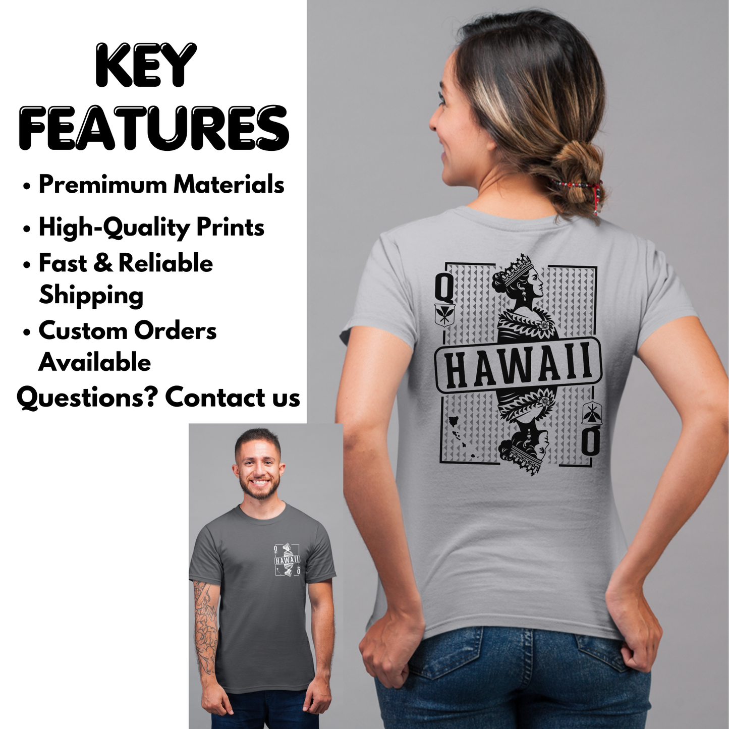 Hawaiian Tee Shirt of Queen Liliuokalani as Queen of Hearts: Aloha Spirit & Royal Legacy on a Unique Cotton Tee Playing Card T-Shirt
