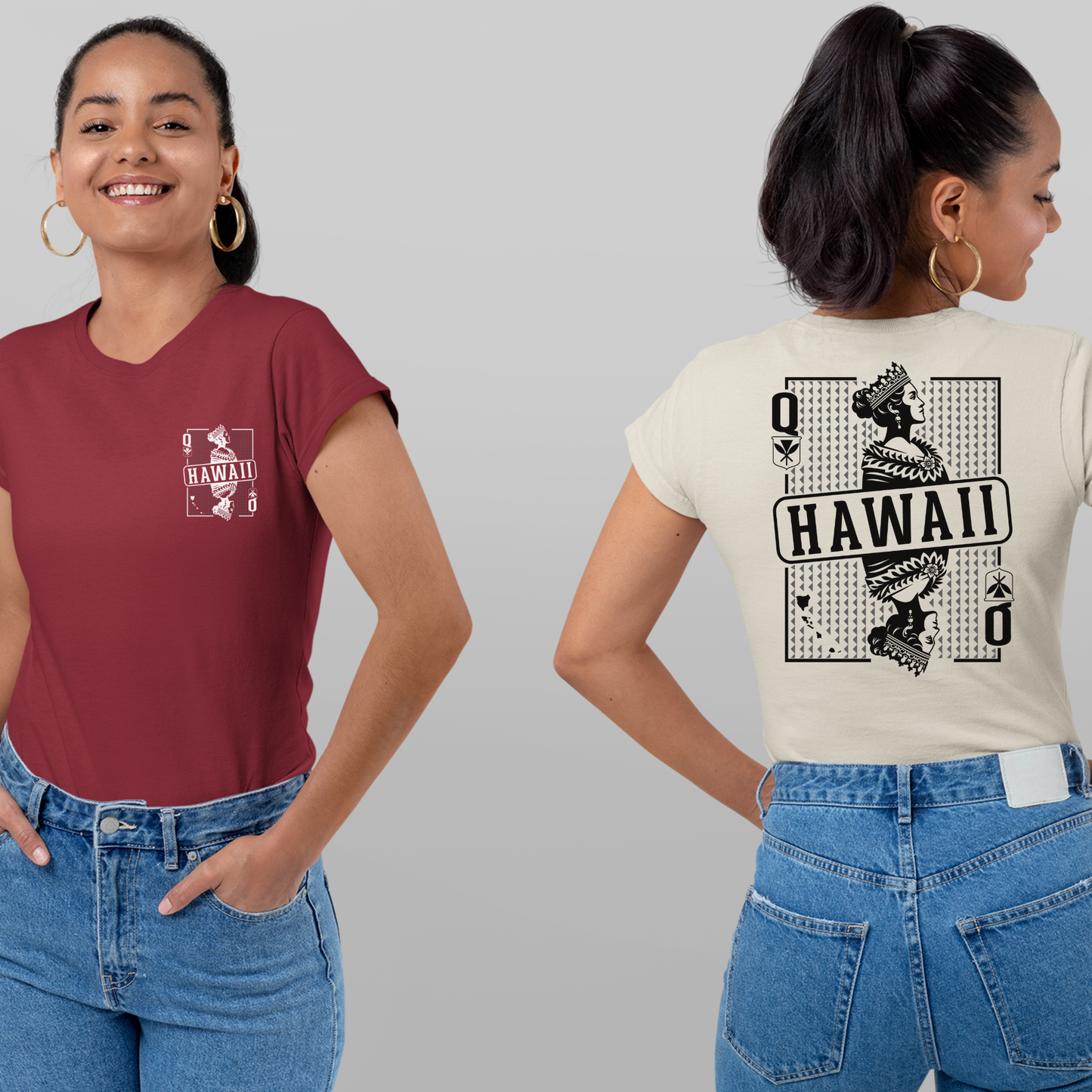 Hawaiian Tee Shirt of Queen Liliuokalani as Queen of Hearts: Aloha Spirit & Royal Legacy on a Unique Cotton Tee Playing Card T-Shirt