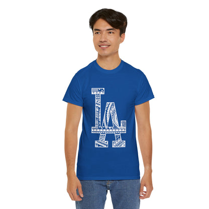 LA Tribal Style Logo - Modern Minimalist Los Angeles Design | Cotton T-Shirt