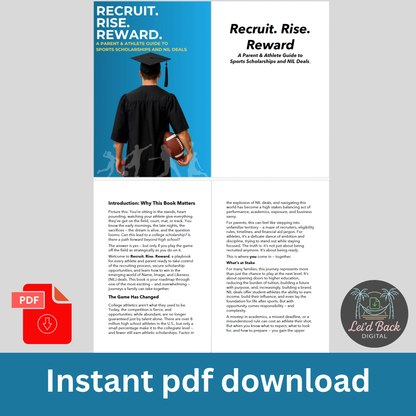 Recruit Rise Reward Sports Scholarship & NIL Guide | Digital Download for Student Athletes and Parents | College Recruiting eBook