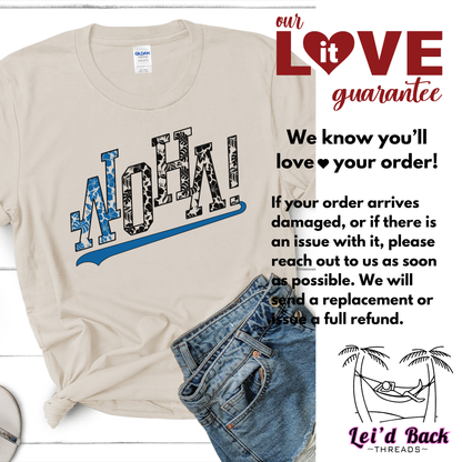 Aloha T-shirt | Hawaiian Floral Sports Tropical T-shirt | Perfect Baseball Mom Gift | Hawaiian Graphic Tee
