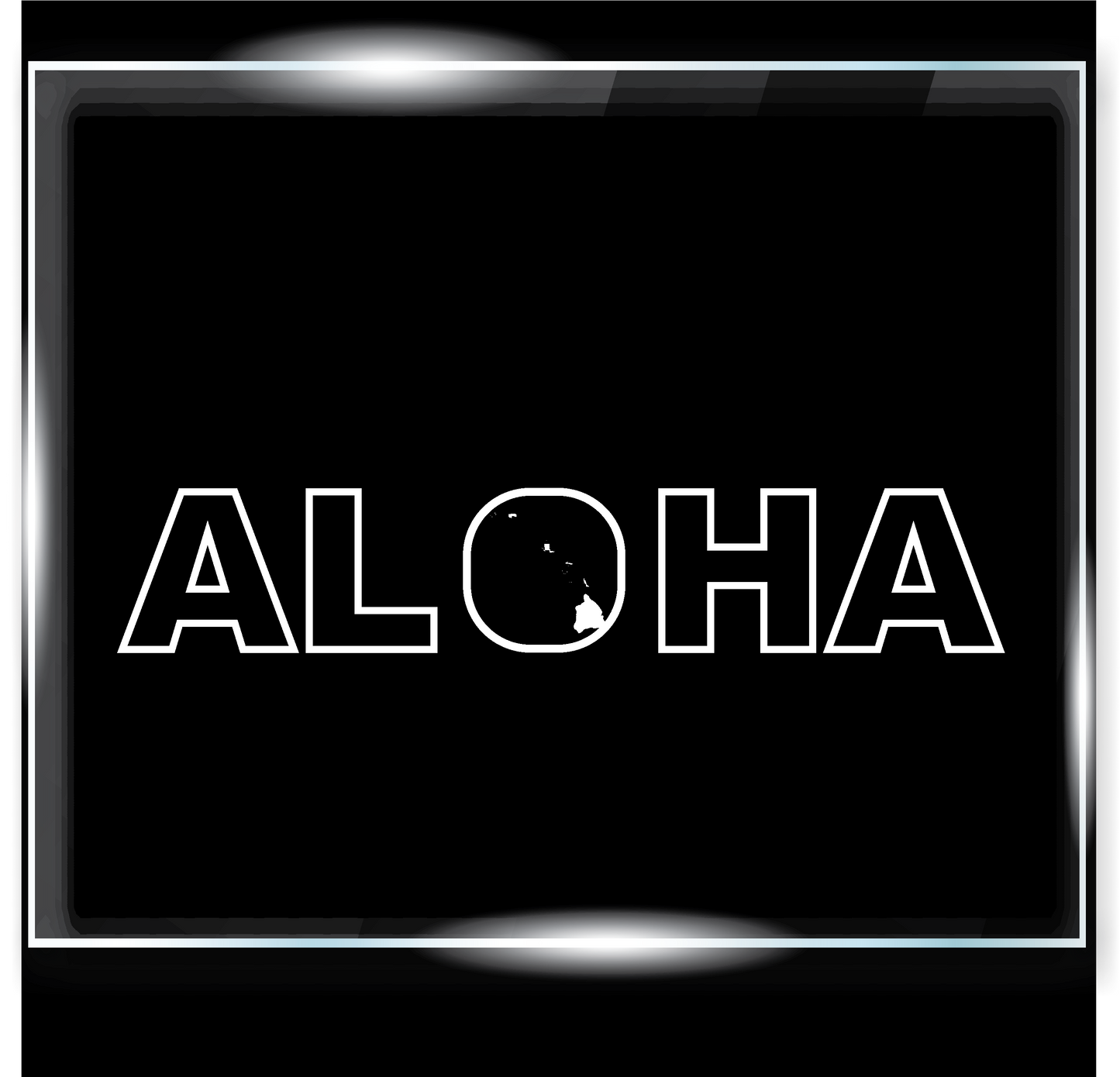 Aloha with the Hawaiian Islands in the O Decal