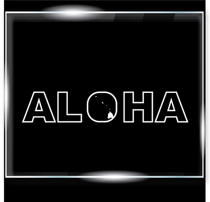 Aloha with the Hawaiian Islands in the O Decal