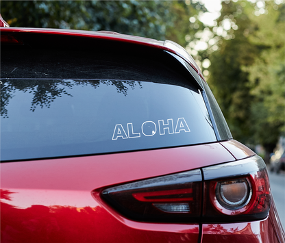 Aloha with the Hawaiian Islands in the O Decal