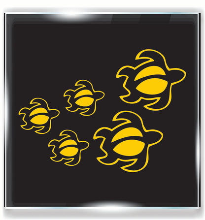 Hawaiian Sea Turtle Family Car Decal Ocean Vinyl Sticker | Honu Turtle Ohana Window Decal | Beach, Coastal, Ocean Lover Gift