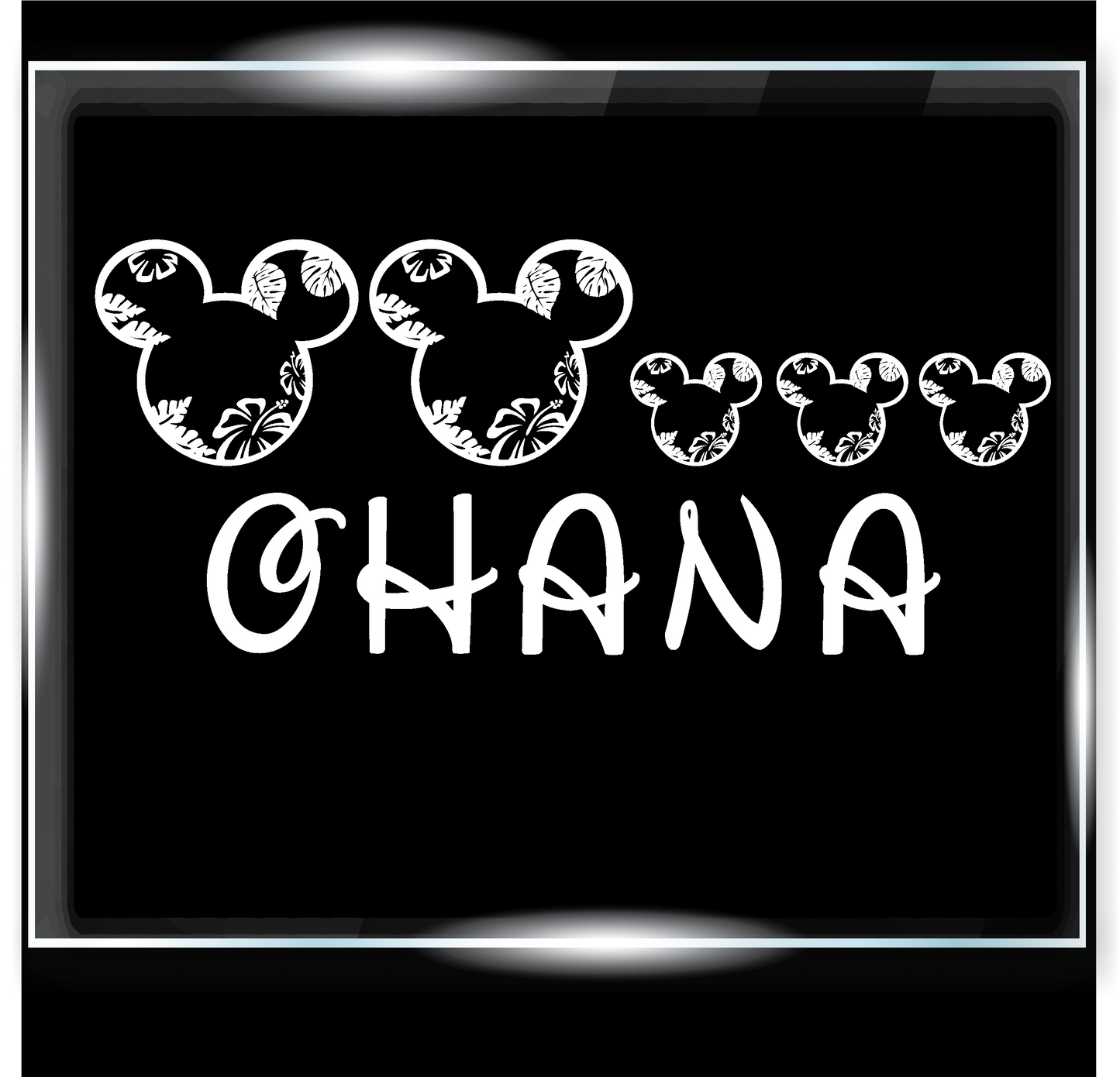 Family of Mice with Flowers and Ohana Decal