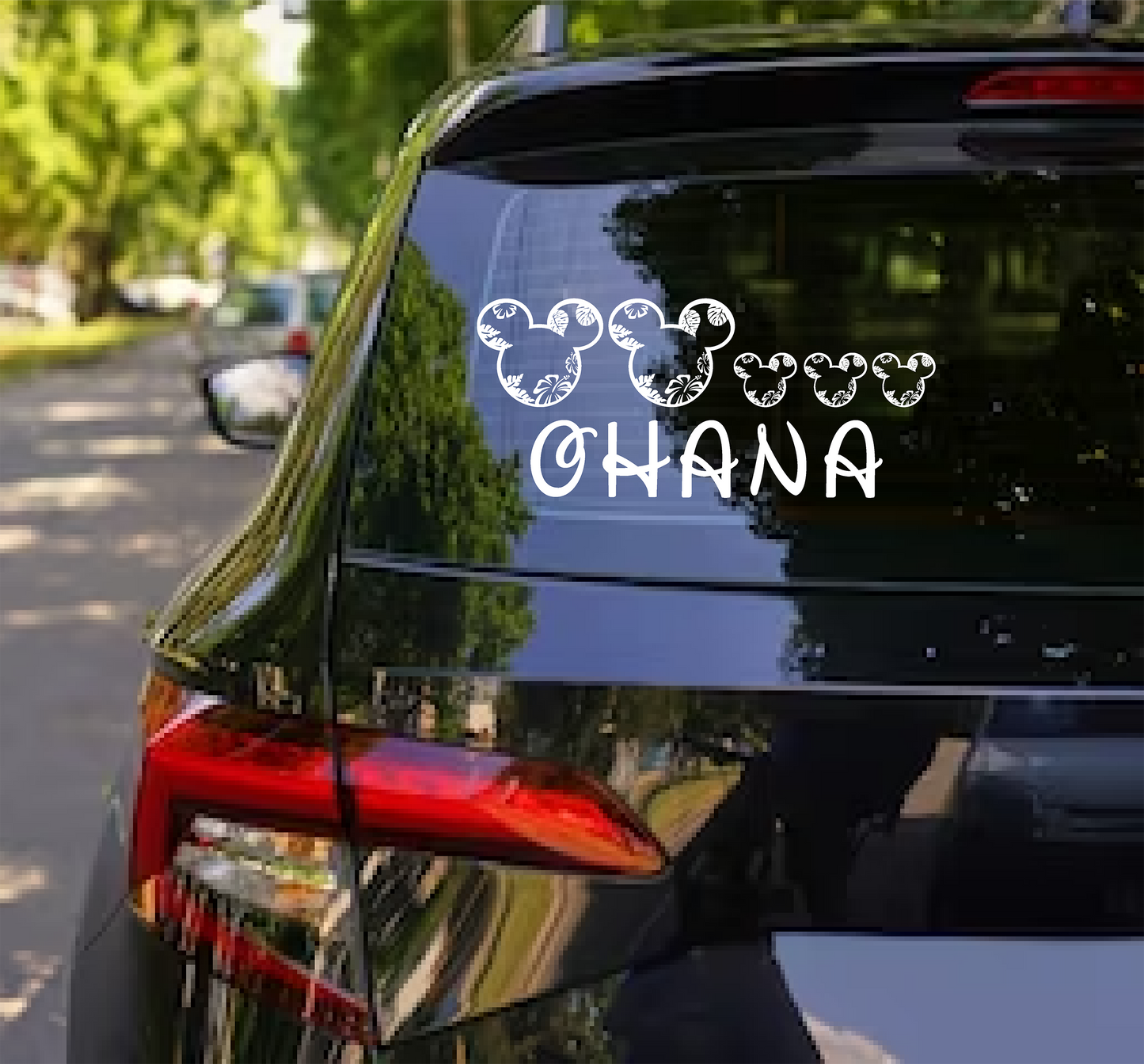 Family of Mice with Flowers and Ohana Decal