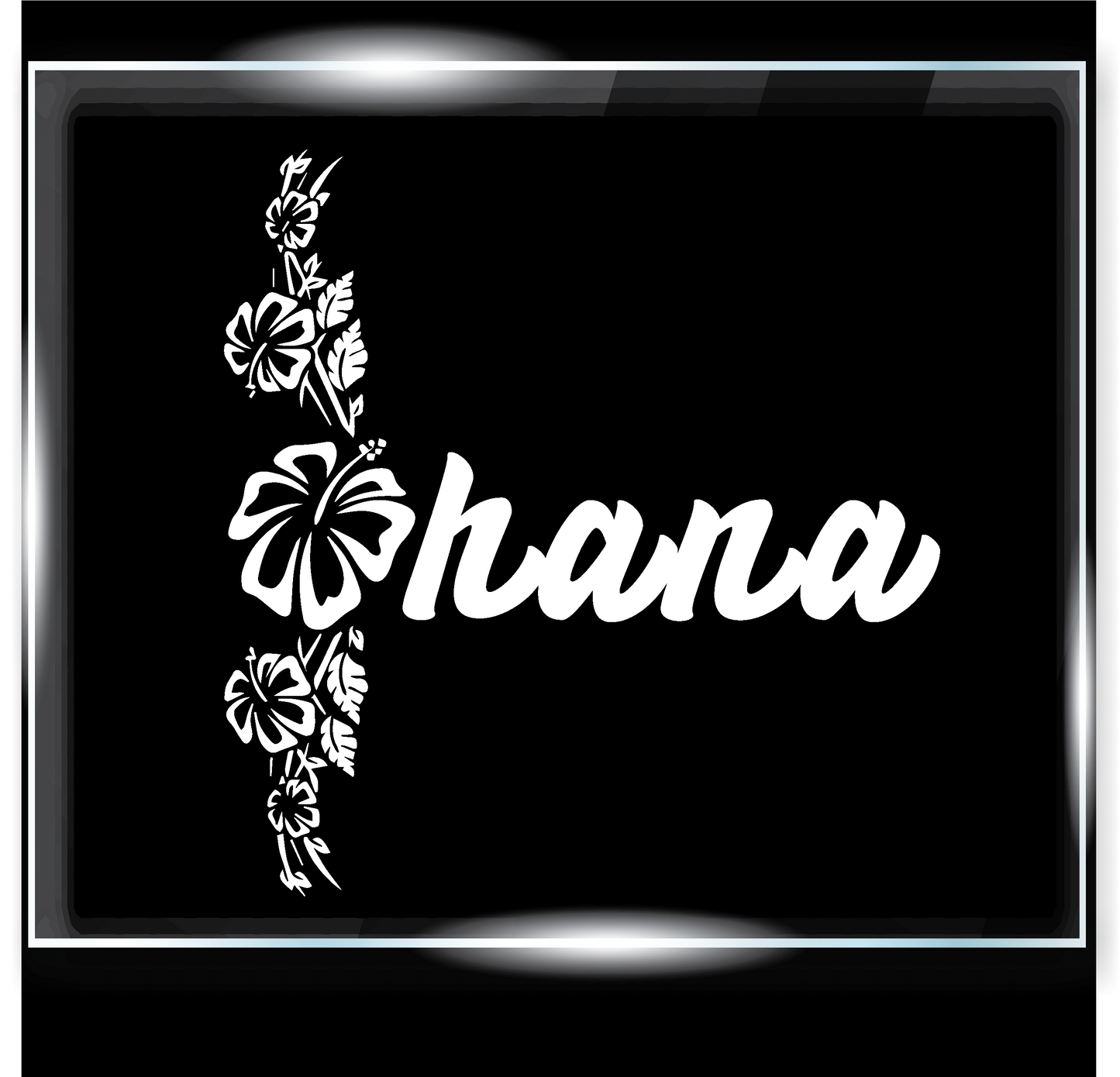 Ohana with Hawaiian Flowers Decal