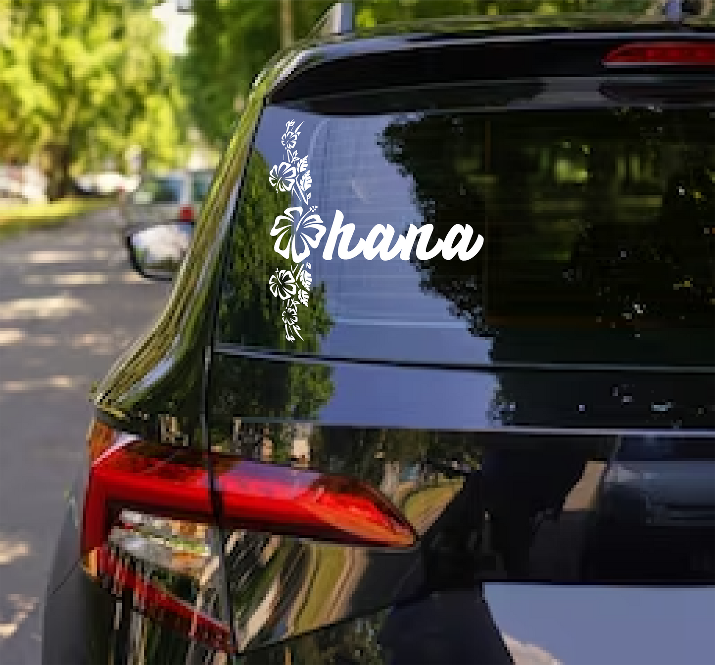 Ohana with Hawaiian Flowers Decal