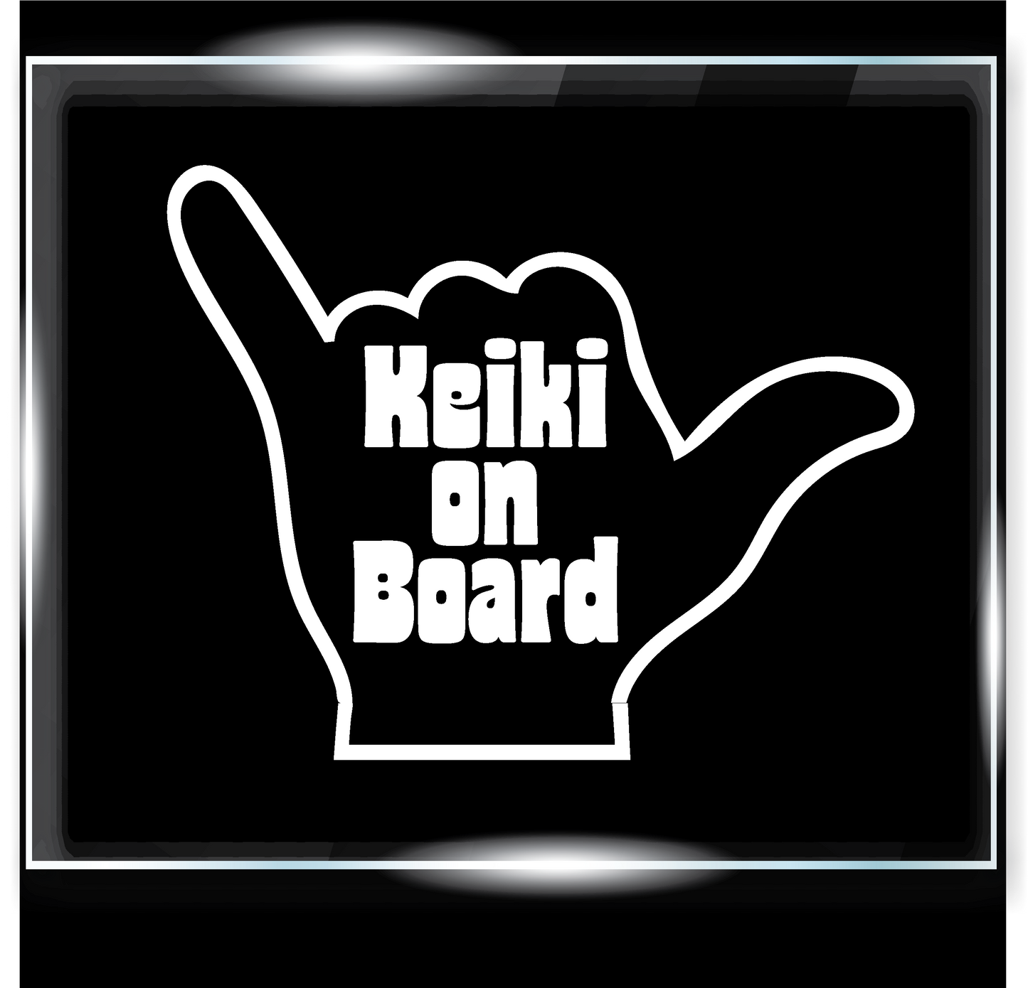 Shaka with Keiki on Board Decal