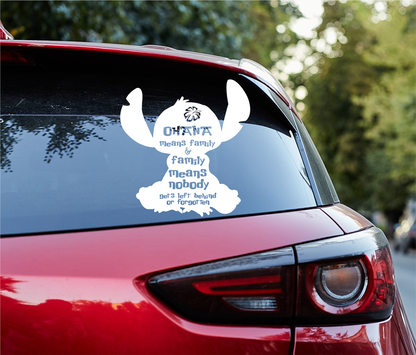 Stitch and Ohana Means Family... Decal