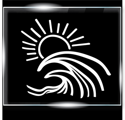 Wave and Sun Decal