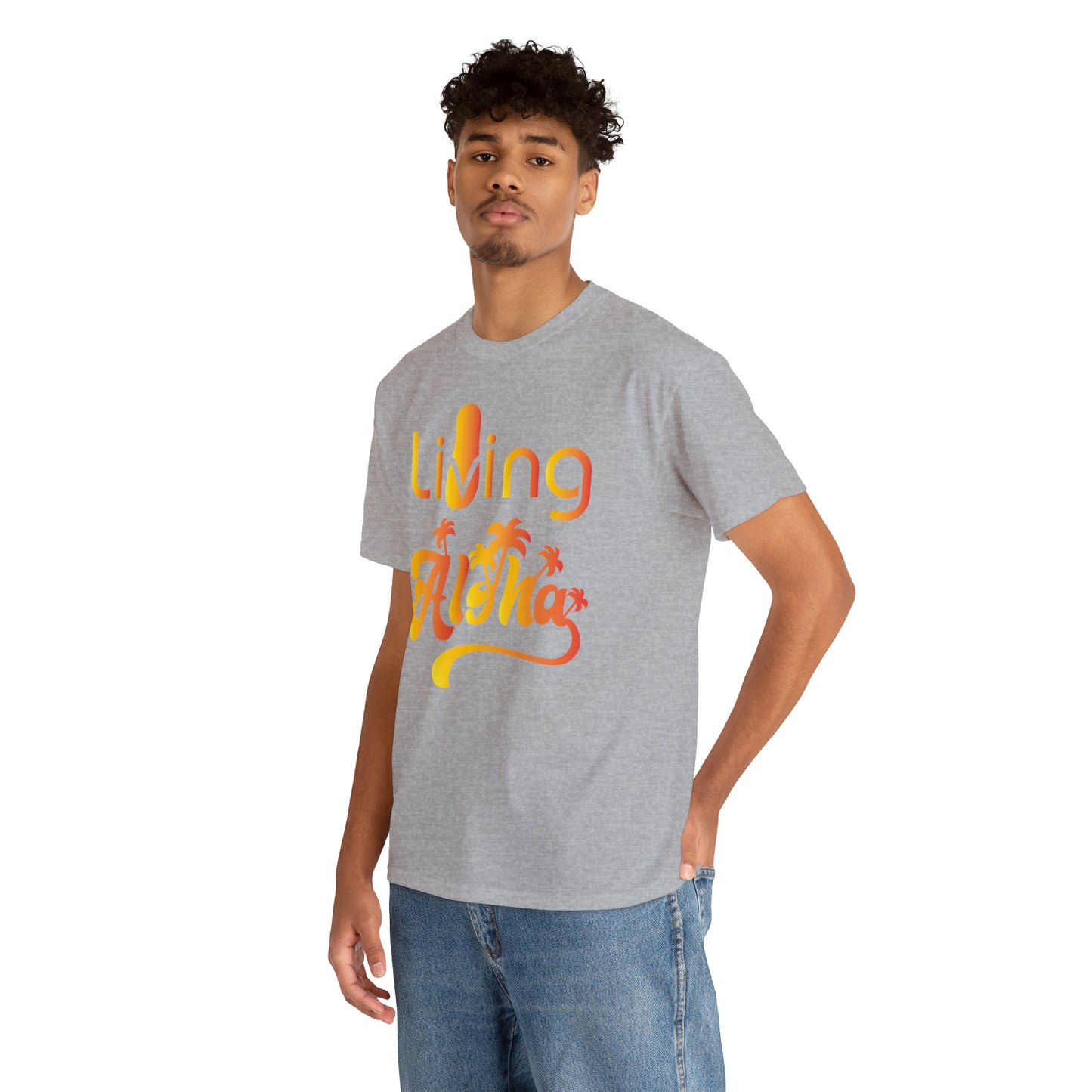 Living Aloha Cotton Tee with Flip Flop