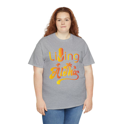 Living Aloha Cotton Tee with Flip Flop