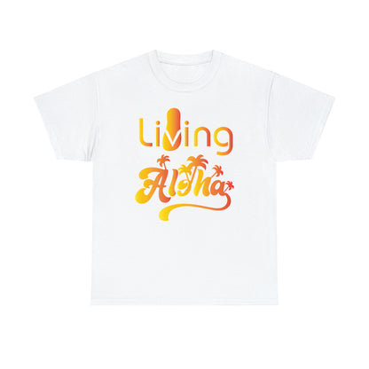 Living Aloha Cotton Tee with Flip Flop