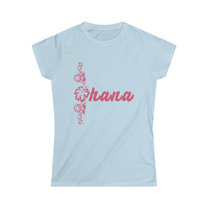 Hawaiian Flower Ohana (Family) Women's Softstyle Tee