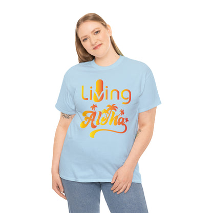 Living Aloha Cotton Tee with Flip Flop