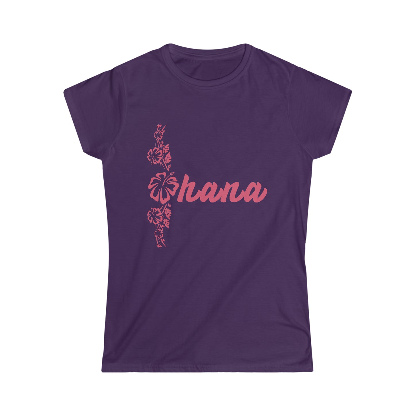 Hawaiian Flower Ohana (Family) Women's Softstyle Tee