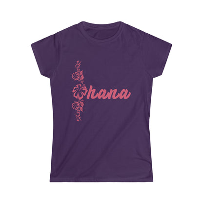 Hawaiian Flower Ohana (Family) Women's Softstyle Tee