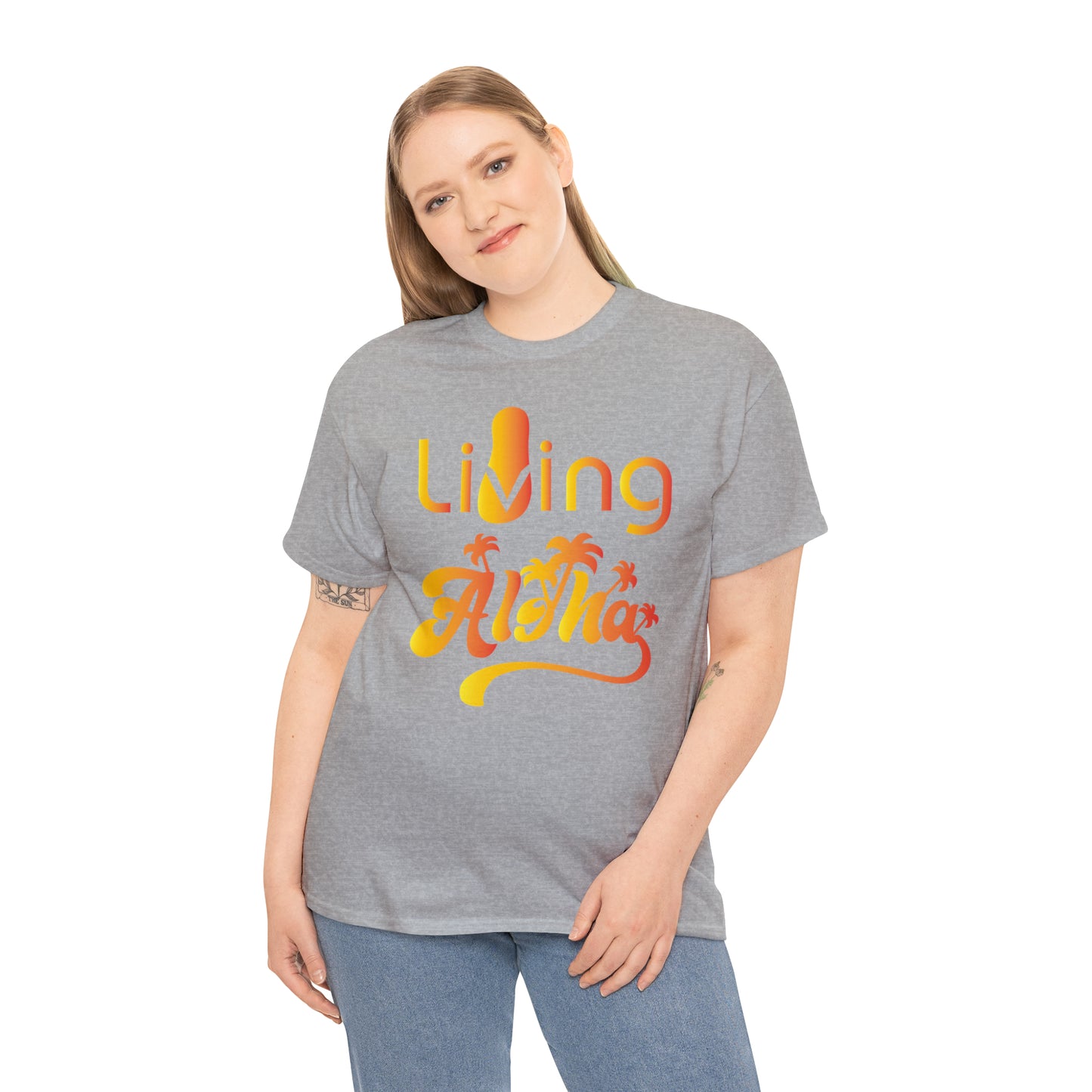 Living Aloha Cotton Tee with Flip Flop