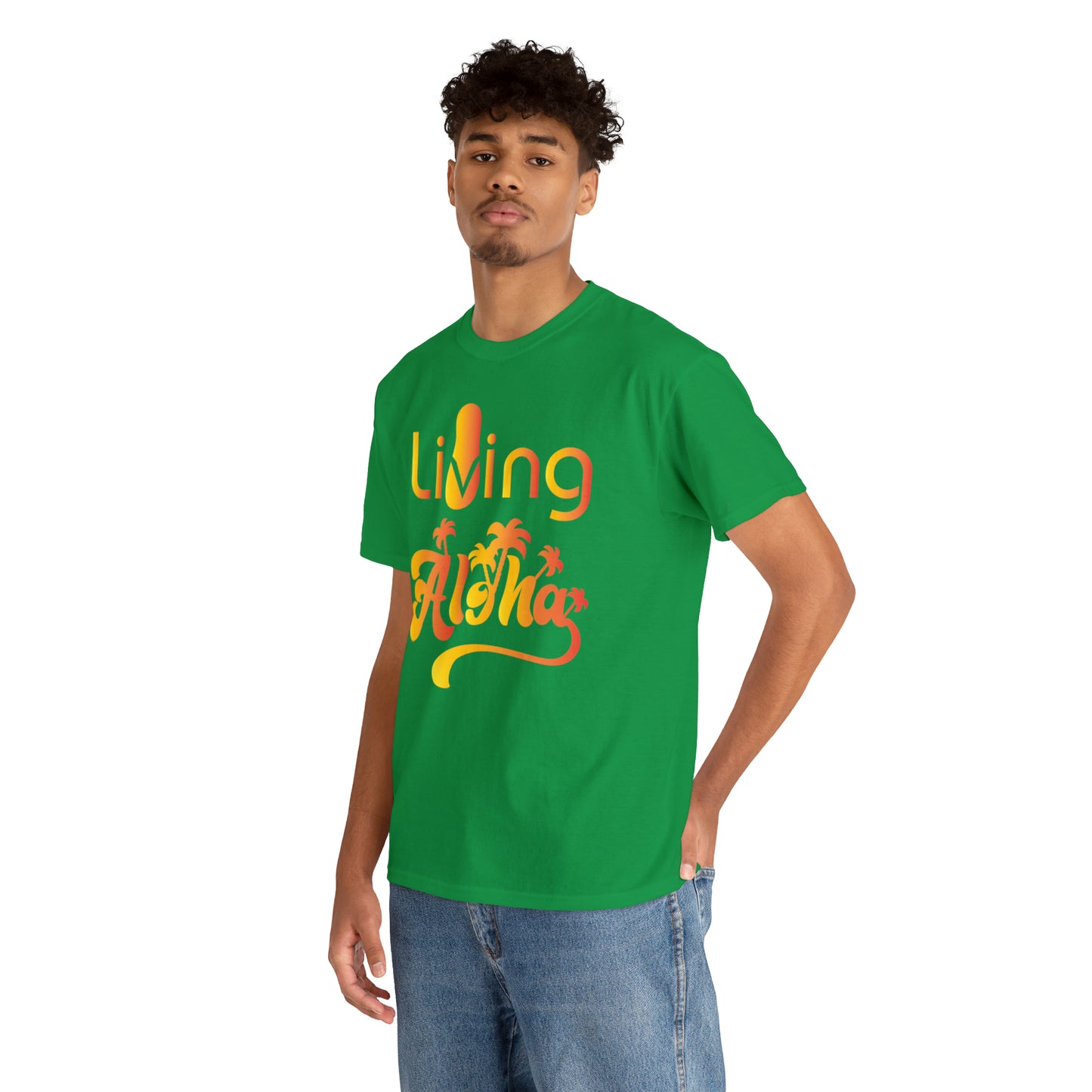 Living Aloha Cotton Tee with Flip Flop