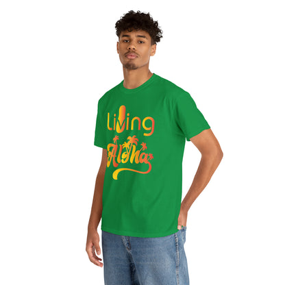 Living Aloha Cotton Tee with Flip Flop