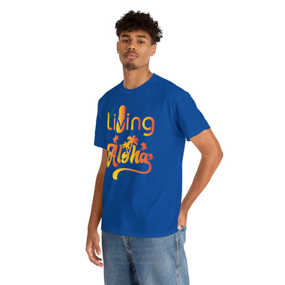 Living Aloha Cotton Tee with Flip Flop