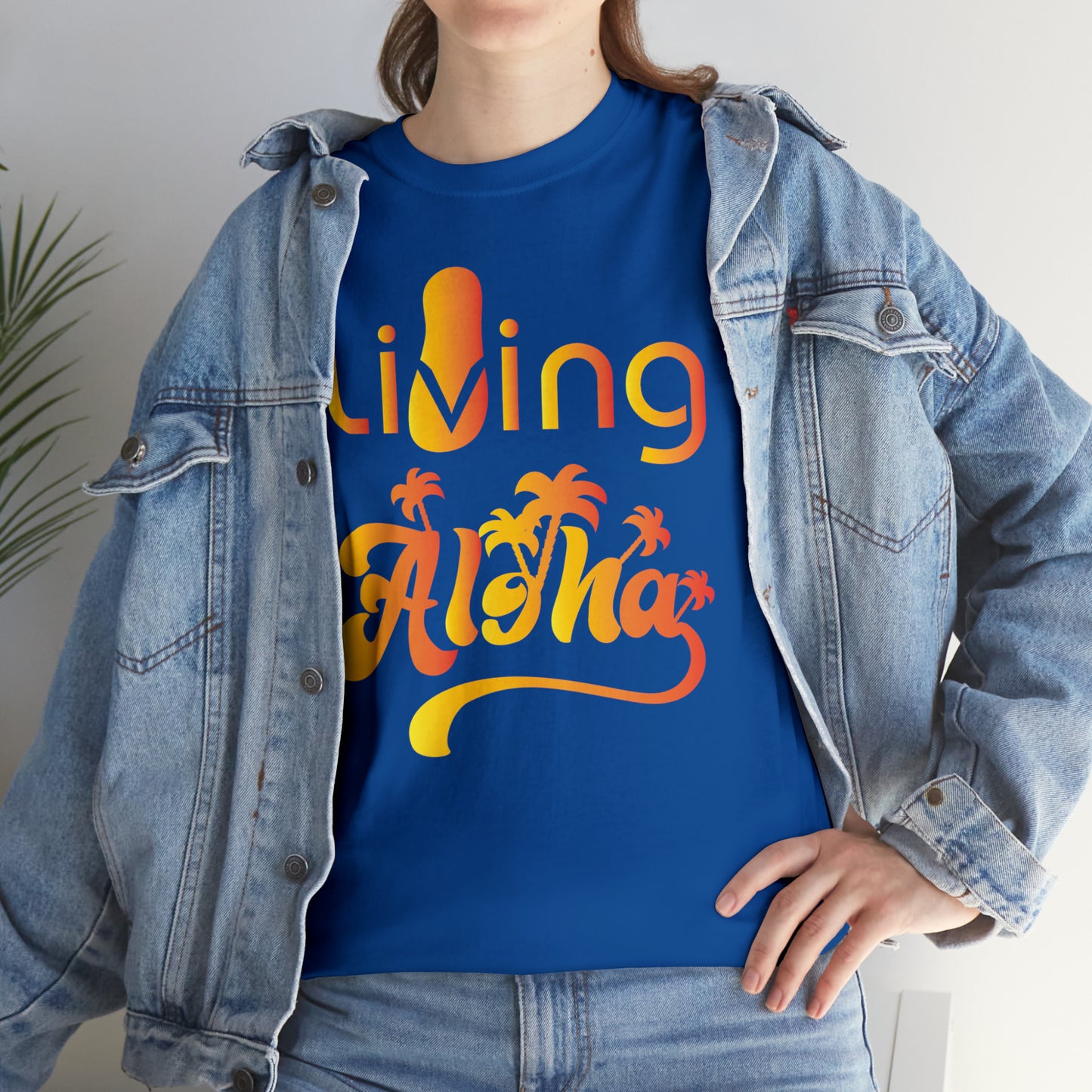 Living Aloha Cotton Tee with Flip Flop