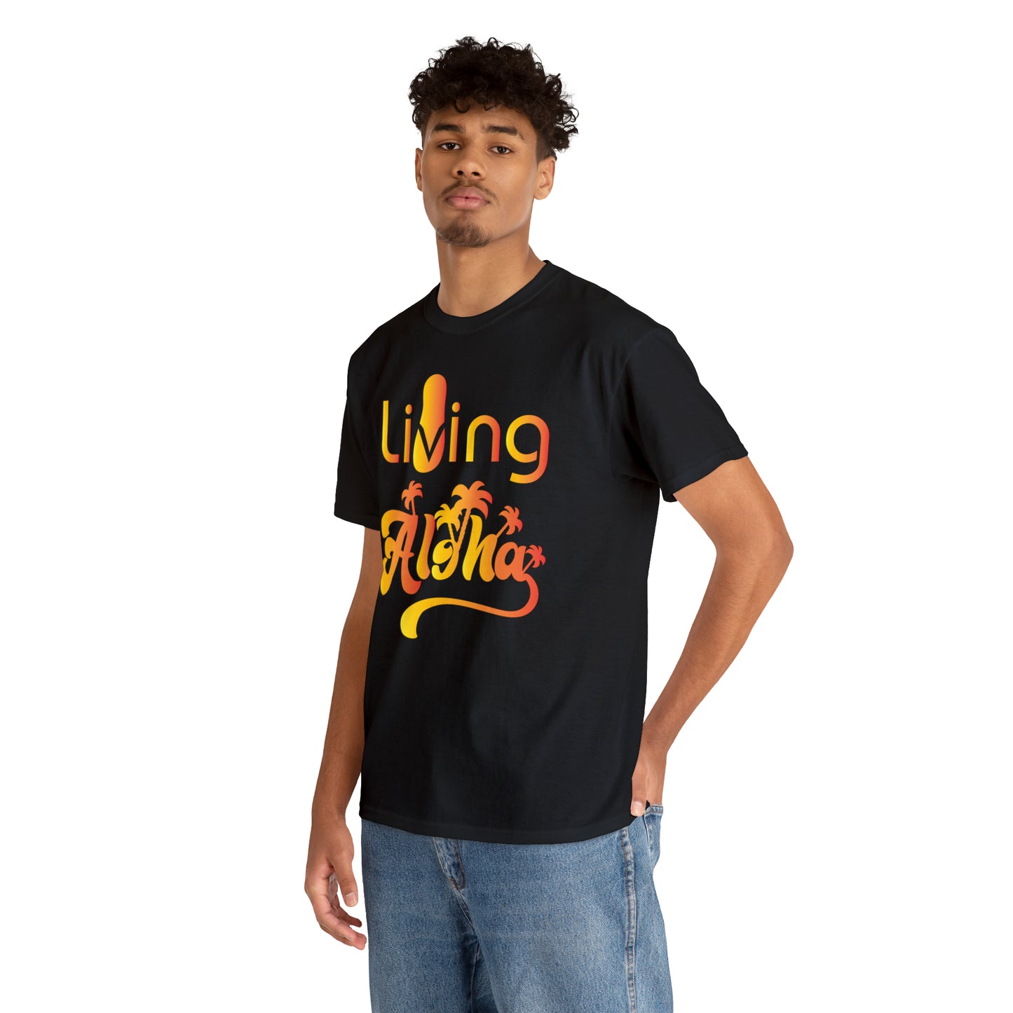 Living Aloha Cotton Tee with Flip Flop