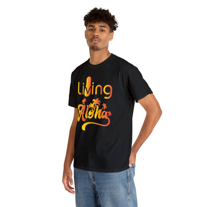 Living Aloha Cotton Tee with Flip Flop