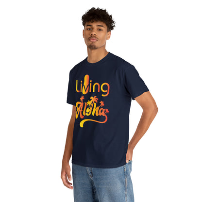 Living Aloha Cotton Tee with Flip Flop