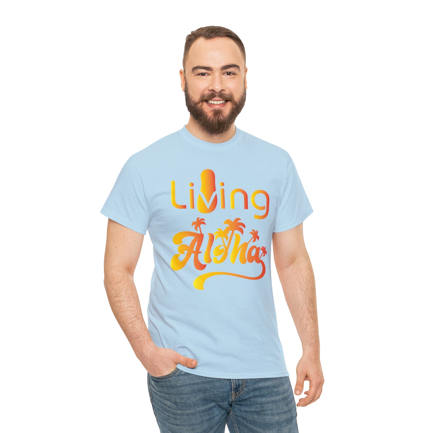 Living Aloha Cotton Tee with Flip Flop