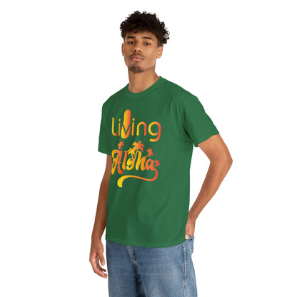 Living Aloha Cotton Tee with Flip Flop