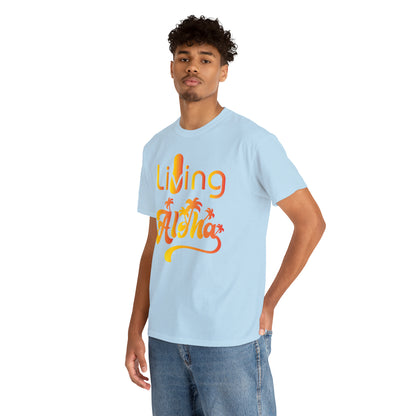 Living Aloha Cotton Tee with Flip Flop