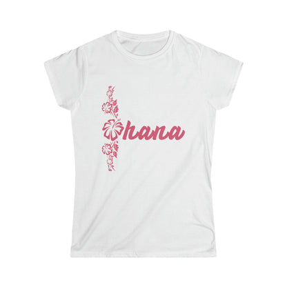 Hawaiian Flower Ohana (Family) Women's Softstyle Tee