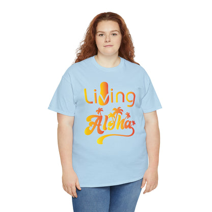 Living Aloha Cotton Tee with Flip Flop