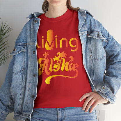 Living Aloha Cotton Tee with Flip Flop