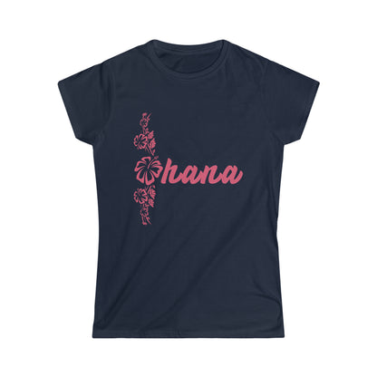 Hawaiian Flower Ohana (Family) Women's Softstyle Tee