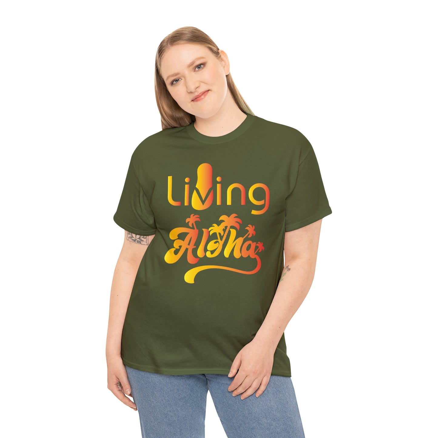 Living Aloha Cotton Tee with Flip Flop