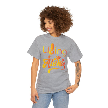 Living Aloha Cotton Tee with Flip Flop