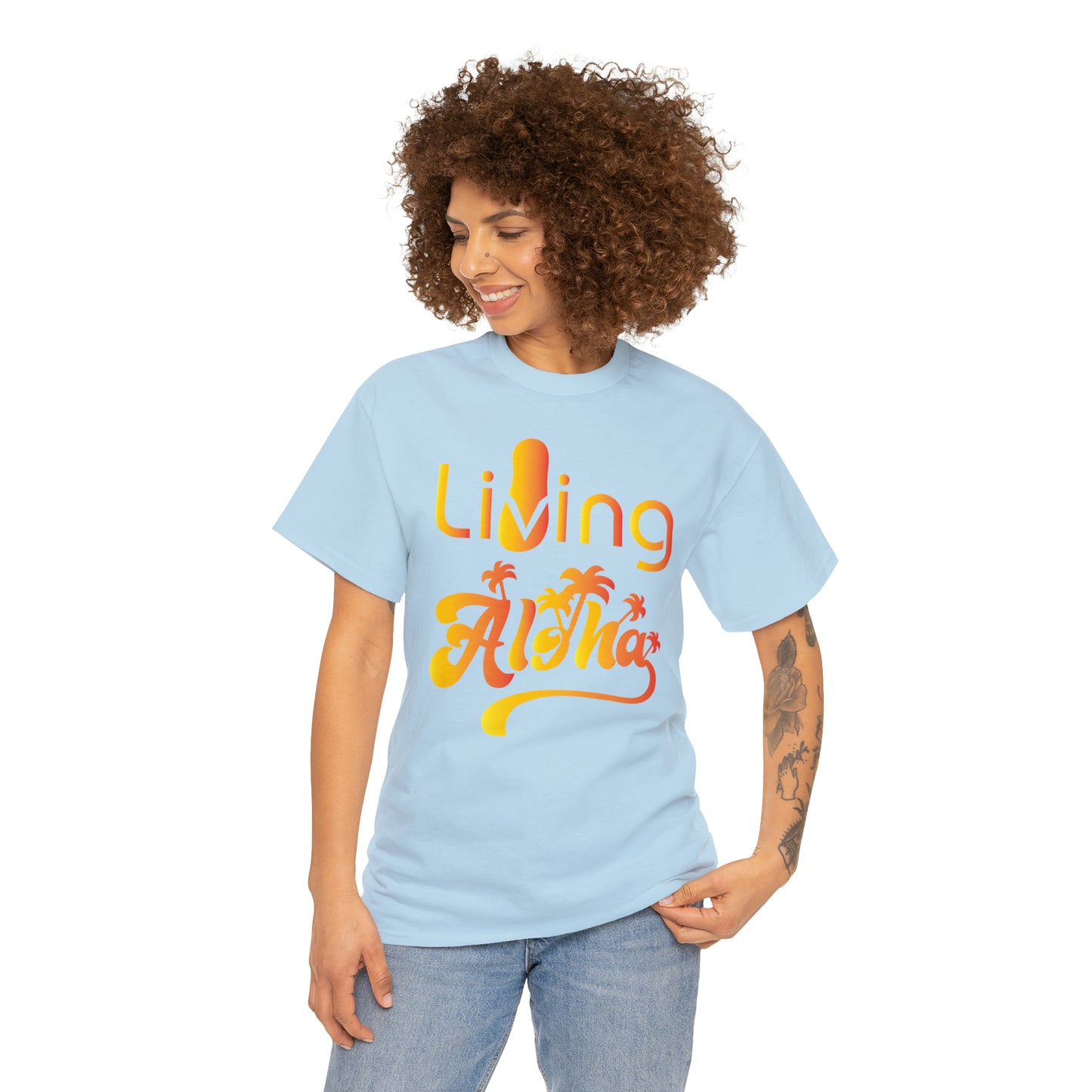 Living Aloha Cotton Tee with Flip Flop