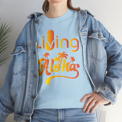 Living Aloha Cotton Tee with Flip Flop