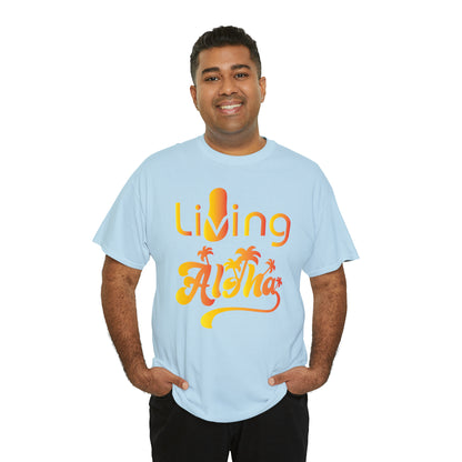 Living Aloha Cotton Tee with Flip Flop