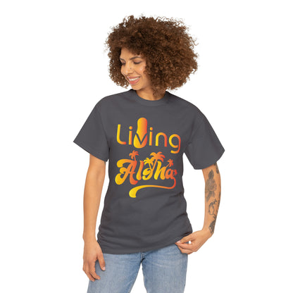 Living Aloha Cotton Tee with Flip Flop